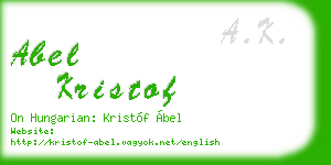 abel kristof business card