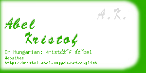 abel kristof business card